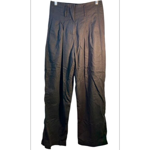 GENTLE HERD LADIES BLACK PANTS small linen capsule minimalism career straight - Picture 1 of 12